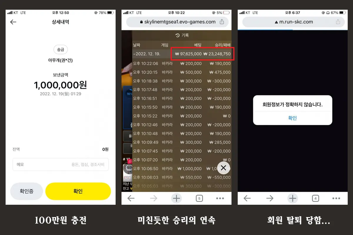 먹튀사이트 루네 제보자 피해 내용